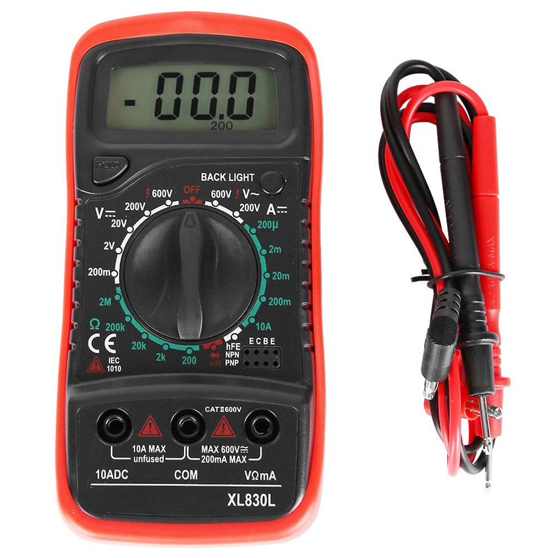 XL830L Handheld LCD Digital Multimeter Voltmeter Ammeter Ohmmeter Current Voltage Tester(XL830L Red) XL830L Red