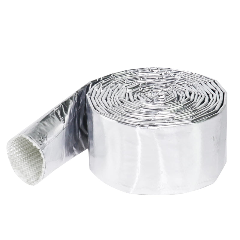 Car Aluminized Sleeving Heat Sheathing Roll - Heat Radiant and Prevent Vapor Lock Heat Shield for Brake Cable/Fuel Line/Spark Plug (1inch(I.D. Wide) - 72'') 1inch(I.D. Wide) - 72''