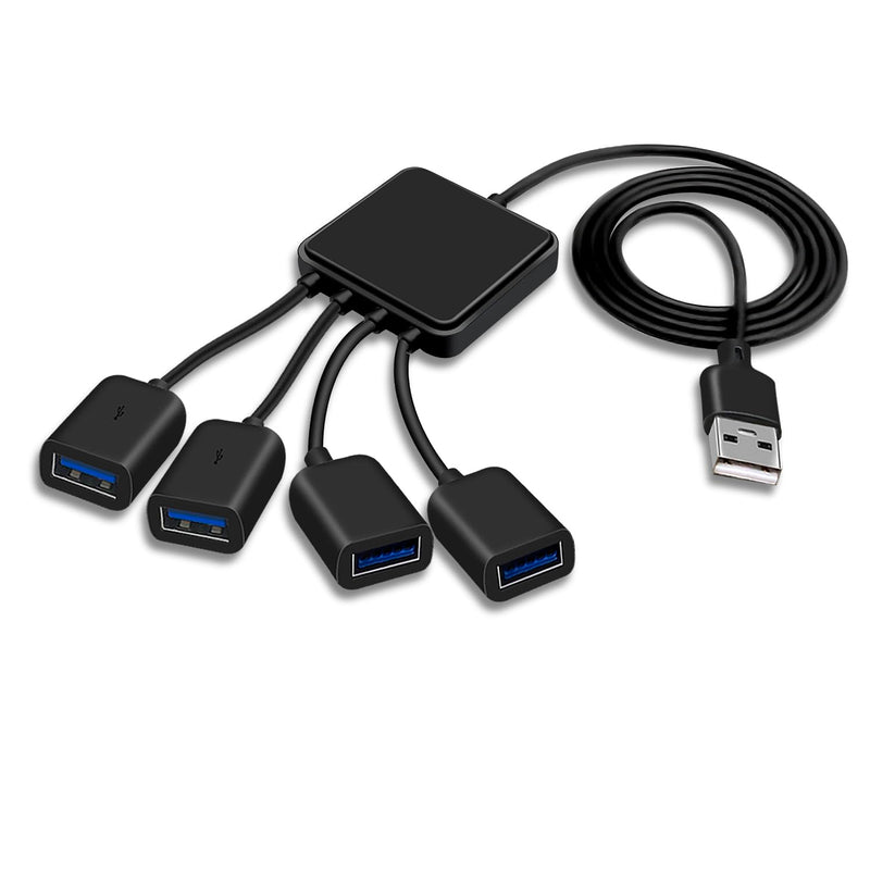 Octopus USB 2.0 Hub, 4-Port Splitter with 2.6ft /80CM Cable Length. Compatible with Windows PC, Mac, Printers, and Mobile HDDs. Perfect for Laptops