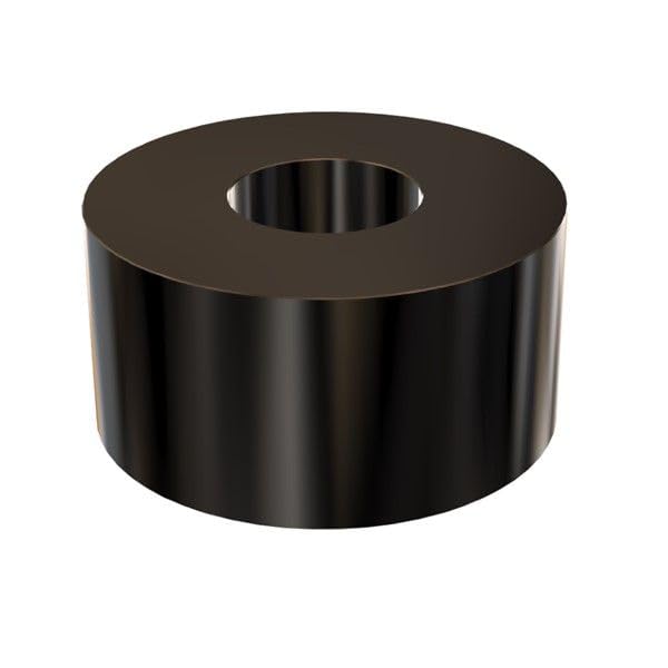 Black Aluminum Spacer 1" OD x 3/8" ID, Round Spacer, Fits Screws Bolts 3/8" or M10 by Metal Spacers Online (1/2" Length, 10 Pack) 1/2" Length