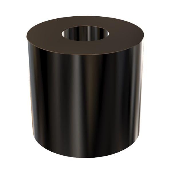 Black Aluminum Spacer 1" OD x 3/8" ID, Round Spacer, Fits Screws Bolts 3/8" or M10 by Metal Spacers Online (1" Length, 5 Pack) 1" Length