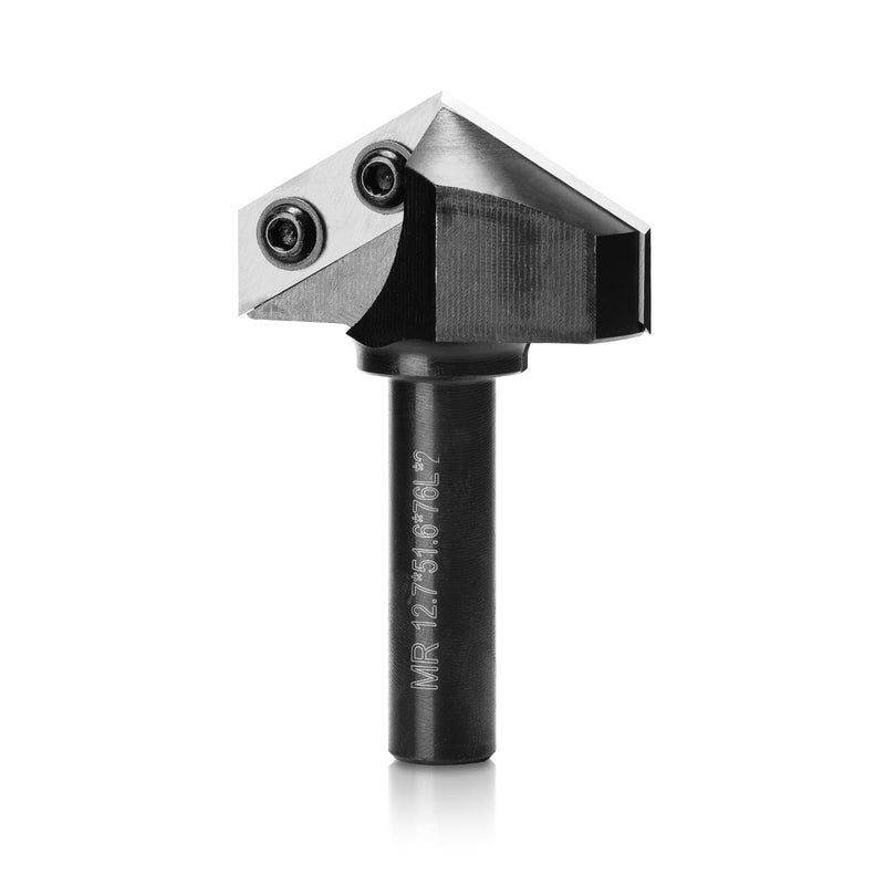 Genmitsu 1/2" Shank Router Bit, 120 Degree V Groove Carbide Inserts, CNC Milling Machine Router Bits for Woodworking 2D/3D Signmaking, Lettering, Carving, VG03 VG03-120D-51.6mm 1/2" Shank--2" Cutting Diameter-120 Deg