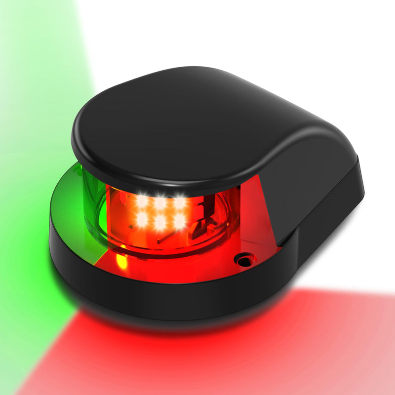 Obcursco Boat Navigation Lights, Red and Green Marine LED Bow Lights, IP67 Waterproof, Rust-Resistant, Ideal for Pontoon, Skiff, Small Boats, and Yacht(Black) Black