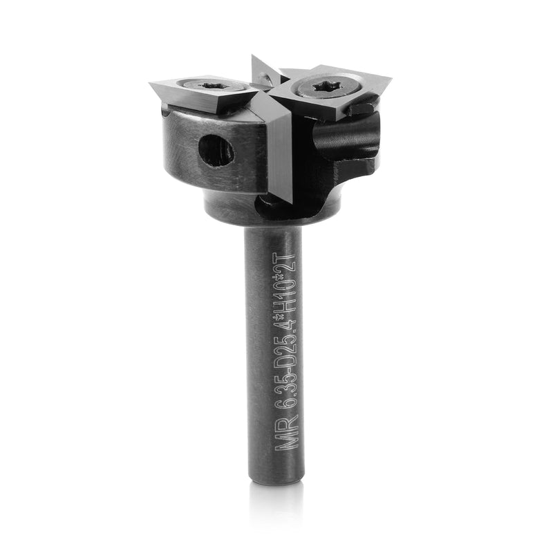 Genmitsu CNC Spoilboard Surfacing Router Bit 1/4" Shank, Slab Flattening Router Bit with 1" Cutting Diameter, 4 Flutes Insert Carbide Wood Planer Router Bits, Planing Bit for Woodworking Carving, SS04 1/4" Shank (1" Cutting Dia) 4 Wings