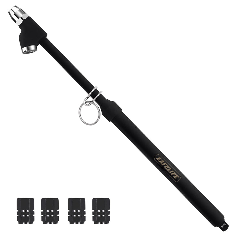 SAFELIFE Tire Pressure Gauge Heavy Duty Air Pressure Tire Gauge, Straight-on Foot Dual Head Chucks, Frosted Black, 10-150PSI 100-1000KPa for Semi Truck Car RV Van (1) 1