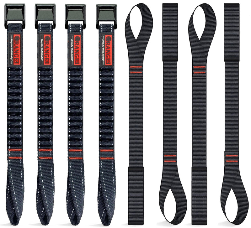 ORANGEE 4 Pack Motorcycle & Bike Luggage Straps 20" - 55" Adjustable Stretch Tie Down Strap for Motorcycle, Bike, ATV Racks