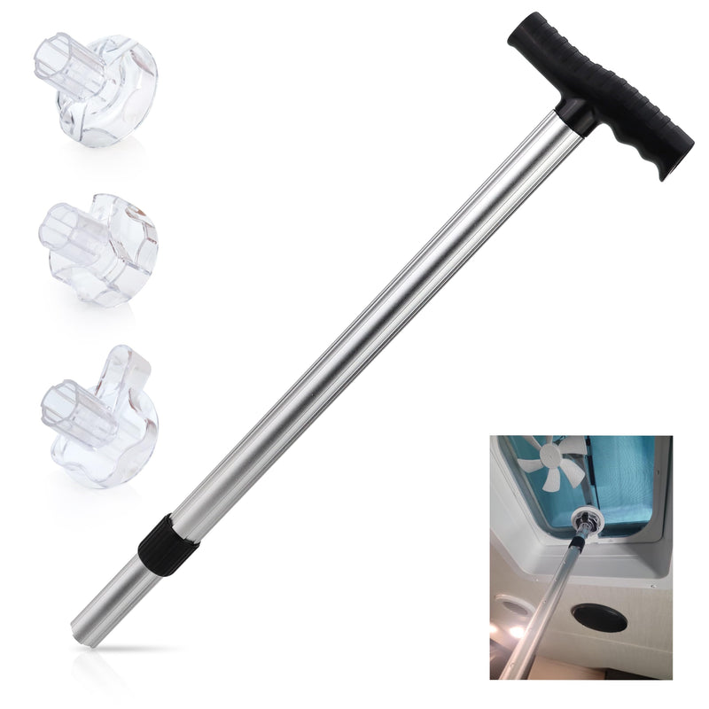 Camp'N RV Vent Cover Opener Stick, RV Vent Extension Handle, Extends to 30 Inches - RV Vent Opener Tool - RV Roof Vent Crank Extension Handle - RV Vent Knob Extension Patent Pending