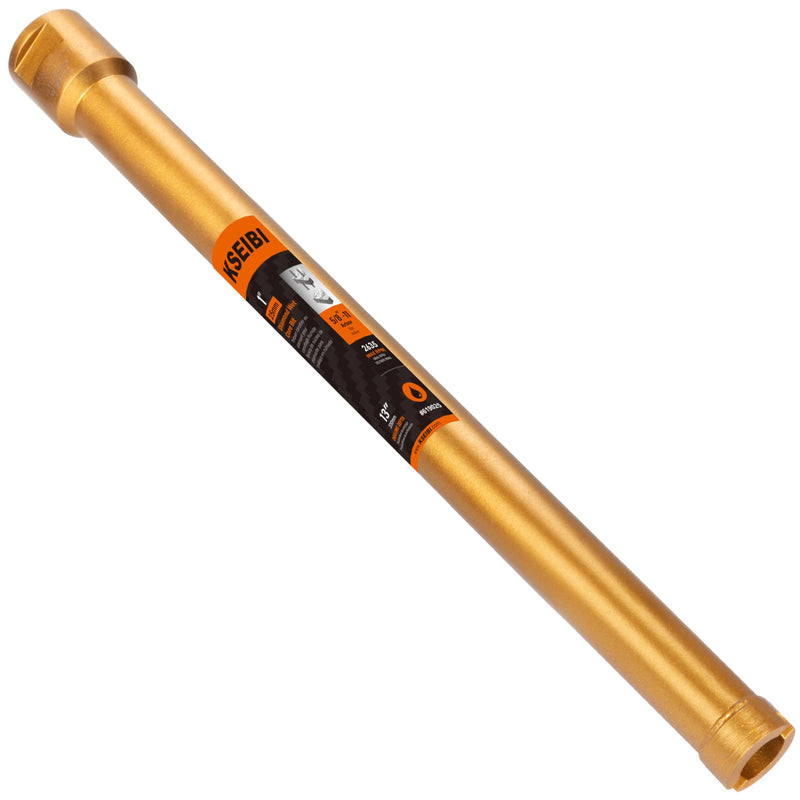 KSEIBI 619025 Wet Concrete Core Drill Bit, 1-Inch Diameter for Drilling Concrete, Marble, Granite, Brick, and Hard Masonry 13-Inch Drilling Depth, 5/8"-11 Arbor, 10mm Segment Height Diamond Hole Saw 1" (25MM) Wet Core Bit