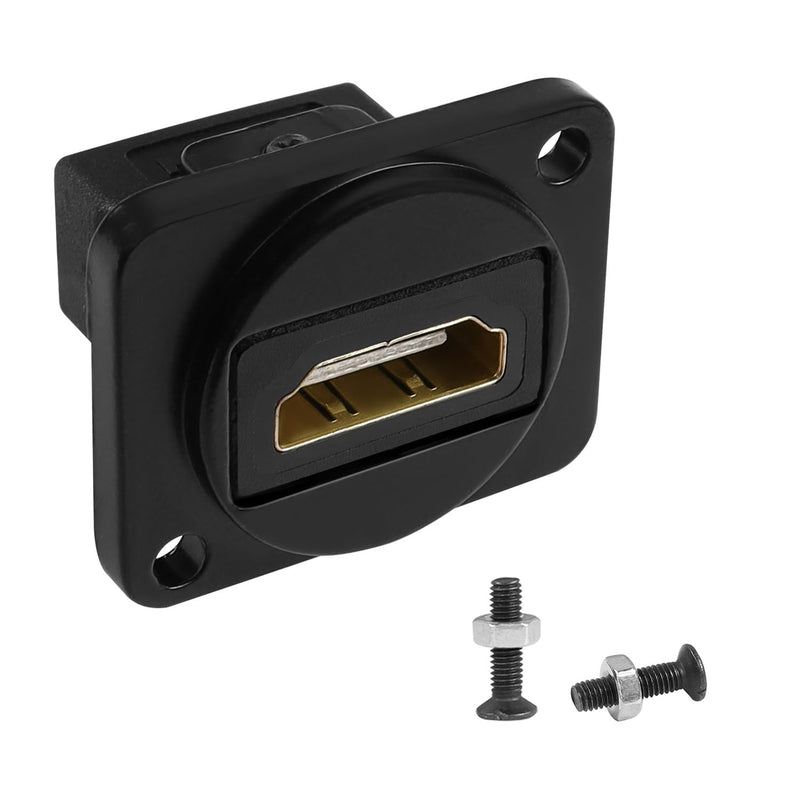 QIANRENON 4K HDMI Panel Mount Adapter Coupler HDMI 1.4 Female to Female Straight Through Connector HDMI1.4 HD Mounting Socket, XLR Panel/D Panel Mount, for HDTV Notebook PC Monitor Project