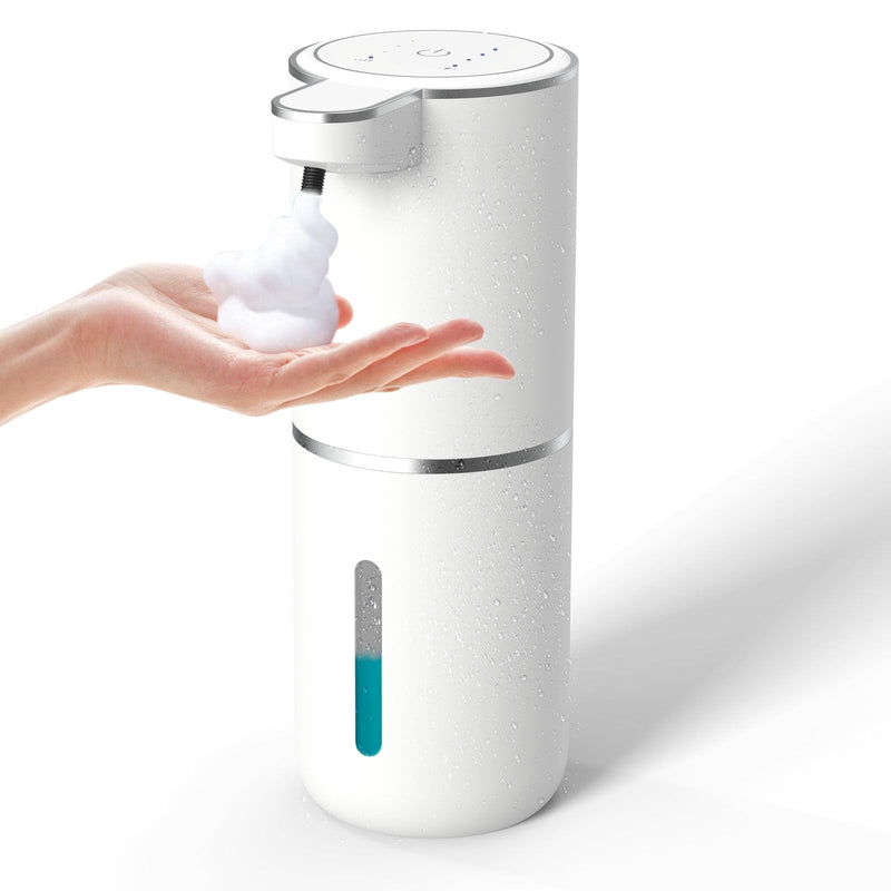Automatic Soap Dispenser – Touchless Foaming Soap Dispenser 400ml USB Rechargeable Dispenser Electric Wall Mounted 4levels Adjustable Foam Dish Soap Pump for Bathroom Kitchen White