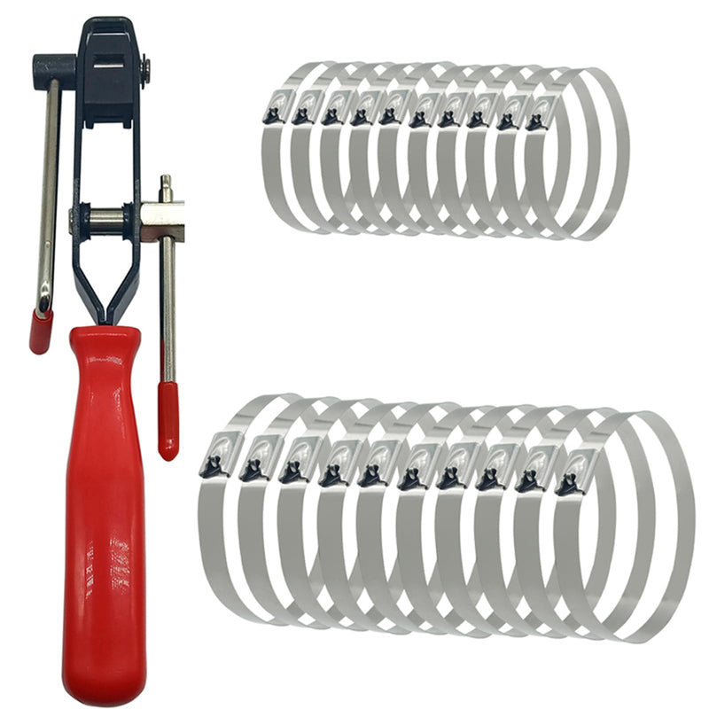 Universal for ATV Car Auto CV Joint Banding Boot Axle Clamp Pliers with Cuting, 20PCS Stainless Steel CV Joint Boot Band