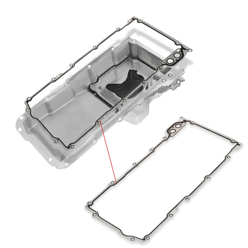 Oil Pan Gasket Set Replacement for 4.8L 5.3L 6.0L 6.2L Chevy Silverado, Suburban, Tahoe, Trailblazer, GMC Sierra, Yukon, Cadillac Escalade, Replace #12612350 OS30693R