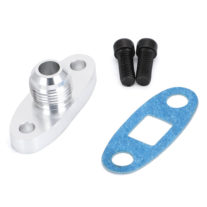 PTNHZ AN10 Male Turbo Oil Feed Inlet Flange Adapter Kit w/Gasket For For T3 T4 T04 GT30-GT55 AN10 For T3 T4