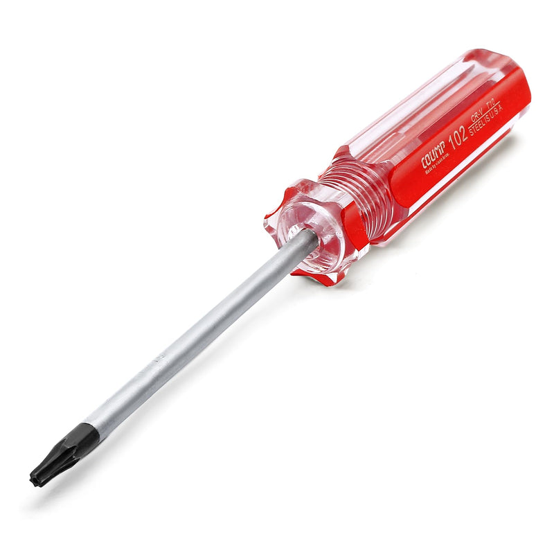 Luomorgo 1 Pc T10 Torx Screwdriver, T10 x 75mm Magnetic Tip Screwdriver with Insulated PVC Handle, Security Torx Screwdriver for Repairing Device, Appliance