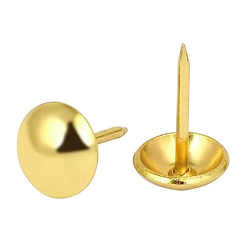 30mm Gold Antique Upholstery Nails, Round Large-Headed Nail, Furniture Tacks for Furniture Cork Board Wooden Furniture Decorative DIY Projects 20Pcs (Gold, 1-3/16")