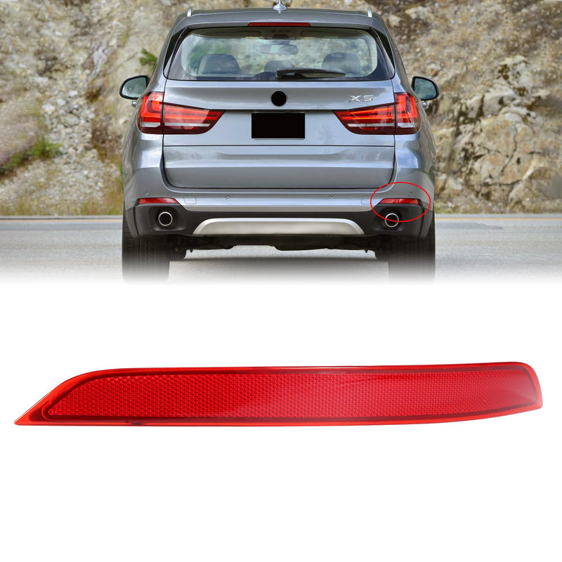 Right Rear Bumper Reflector Passenger Side Red Trim 63147290092 Compatible with Mercedes-Benz BMW F15 X5 2014-2017 Right