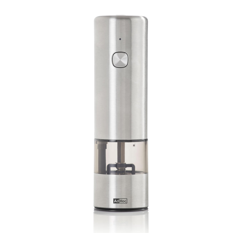 AdHoc Electric Salt & Pepper Grinder - One-Button Operation - Uses SilentDrive for Quiet Operation - Battery Powered - Mill with CeraCut Ceramic Grinders - Regular