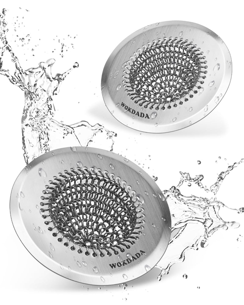 Wokdada Sink Drain Strainer, Reversible Easy Clean Mesh Sink Strainer with 304 Stainless Steel,Revolutionary Anti-Rust Large Kitchen Sink Strainer Food Catcher for Garbage Disposal Without Clogging Silver Silver