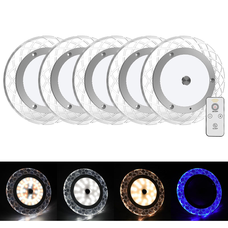 BlueFire RV Interior Lights - 600LM Dimmable LED Ceiling Dome Lights, 4 Colors, 12-18V Fixture with Dimmer Switch for Under Cabinet, Camper Van, Truck, Motorhome, Boat (5 Pack) 5 Pack