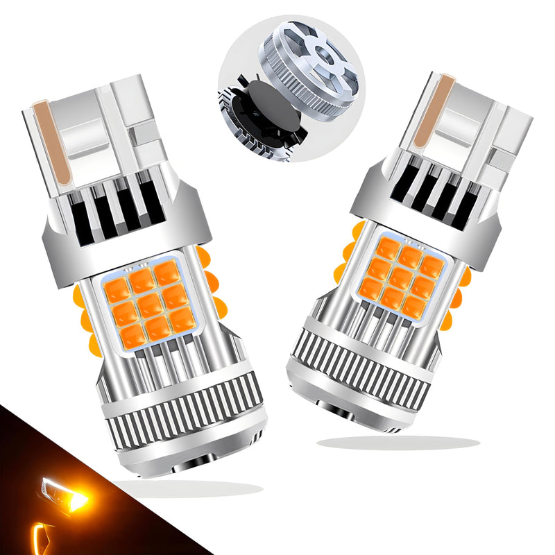 7440 LED Bulb Amber Yellow 4000 Lumens for Turn Signal Lights, CANBUS Error Free, with Built-in Resistor, Anti Hyper Flash 7440NA WY21W T20 7441 W21W Blinker Bulb Replacement (Pack of 2) 7440