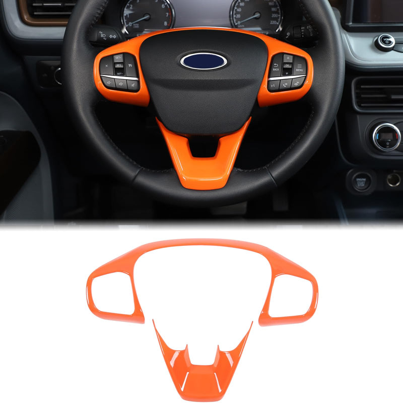Aunginsy Central Control Steering Button Frame Trim Compatible with Ford Maverick 2022+ Bronco Sport 2021+ Escape 2020+ Center Console Steering Panel Protector Cover Decorative Sticker ABS Accessories Orange