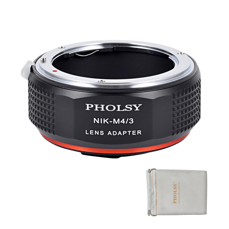 PHOLSY Lens Mount Adapter F to MFT Compatible with Nikon F (AI) Lens to Micro Four Thirds (M4/3 Micro 4/3) Camera Body Compatible with Olympus Panasonic Lumix Cameras, F to M4/3 Nikon F / AI to M4/3