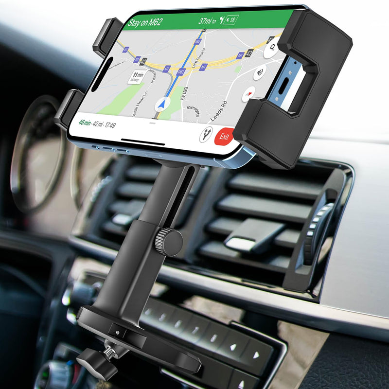 CD Slot Phone Mount, [Height Adjustable] CD Player Car Phone Mount, Universal Ultra Sturdy CD Cell Phone Car Mount for iPhone Air 17 Pro Max 16 15 14 13 12 11 X Plus, Android, All Smartphones