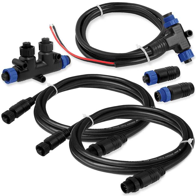 NMEA 2000 Starter Kit to Process NEMA 2K Network for Lowrance Simrad Garmin,Marine Grade NMEA 2000 Backbone Cables Drop Cables Tees Terminators ‎Starter Kit-Blue