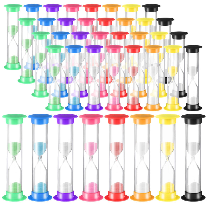 Set of 40 Pcs Sand Timer Kids 1 Minute Sand Timer Classroom 1 Minute Acrylic Covered Hourglass Clock for Preschool Teacher Supplies, 3.35 x 0.98 x 0.98 Inches(Multicolor) Multicolor