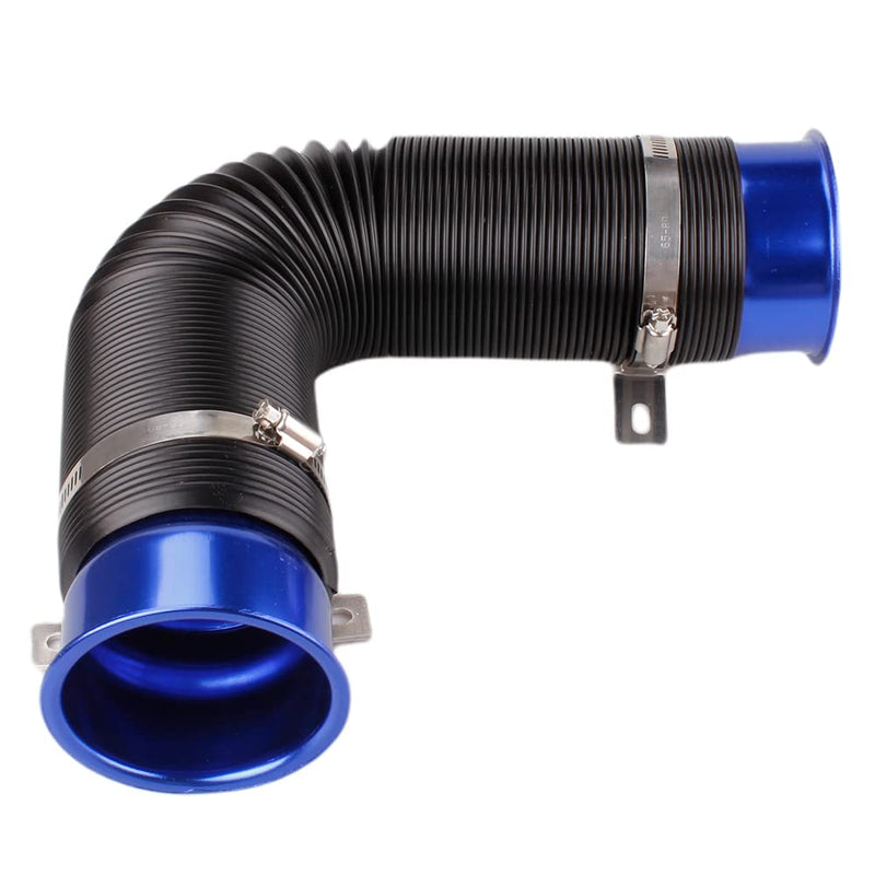 3" Turbine Intake Pipe, Cold Air Intake Pipe 76MM Adjustable Flexible Hose Tube Car Cold Air Turbo Intake Inlet Pipe Universal Cold Air Intake Filter, Blue