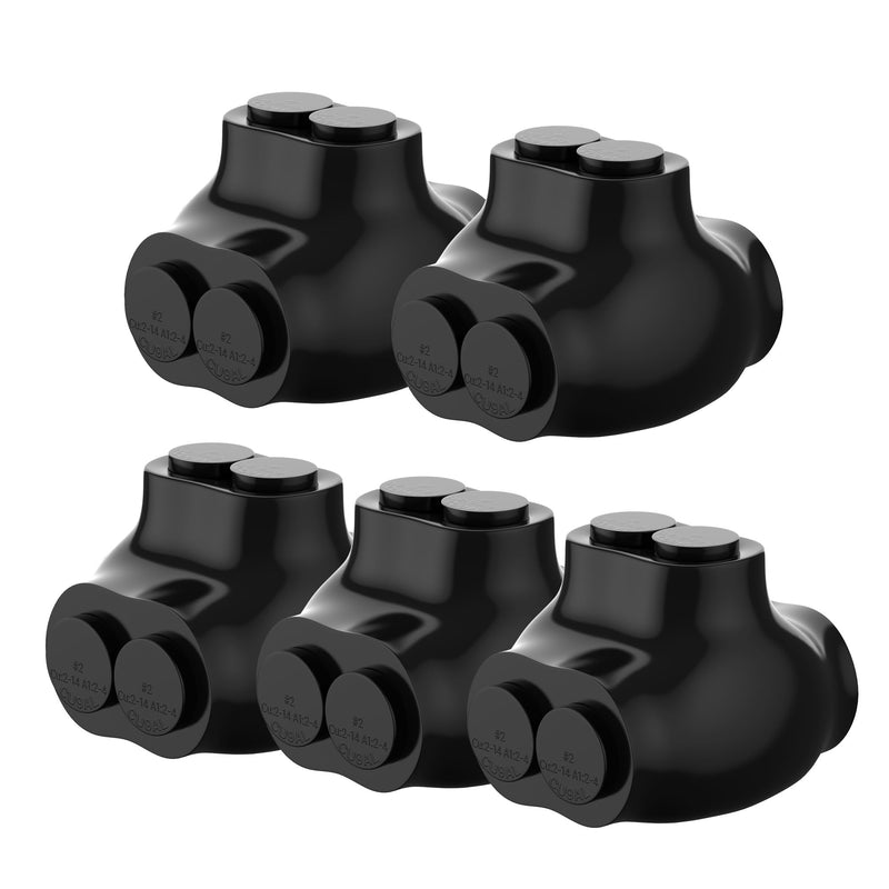 RVBOATPAT 2 Port Insulated  Splice Connector 2-14 Gauge Aluminum to Copper Wire Connectors 5/32" Slotted Allen Hex Dual Entry Splice Electrical Connector Dual Entry 2 Port 2-14 AWG