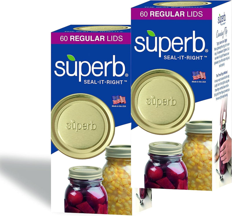 Canning Lids - Mason Jar Regular Mouth Lid Toppers Fit Ball and Kerr Jars, 2.75 inch Food Grade with Thick Seals, USA Made, 120 Count