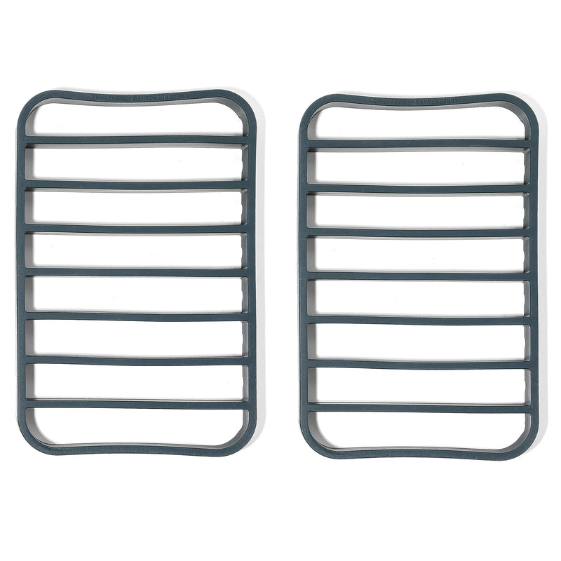The Silicone Kitchen Silicone Roasting Rack Pan Extra Large, Dishwasher Safe, BPA Free, Non-Toxic, 7 in by 10.75 in, Navy, 2 Pack Vintage Navy