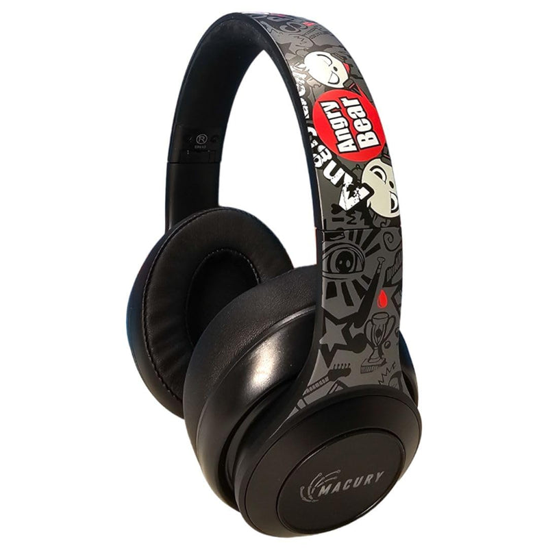 Bluetooth Headphone, Over Ear, Foldable, Adjustable. Glowing Led Light, Noise Cancelling, HiFi Sound Quality (Black) Black