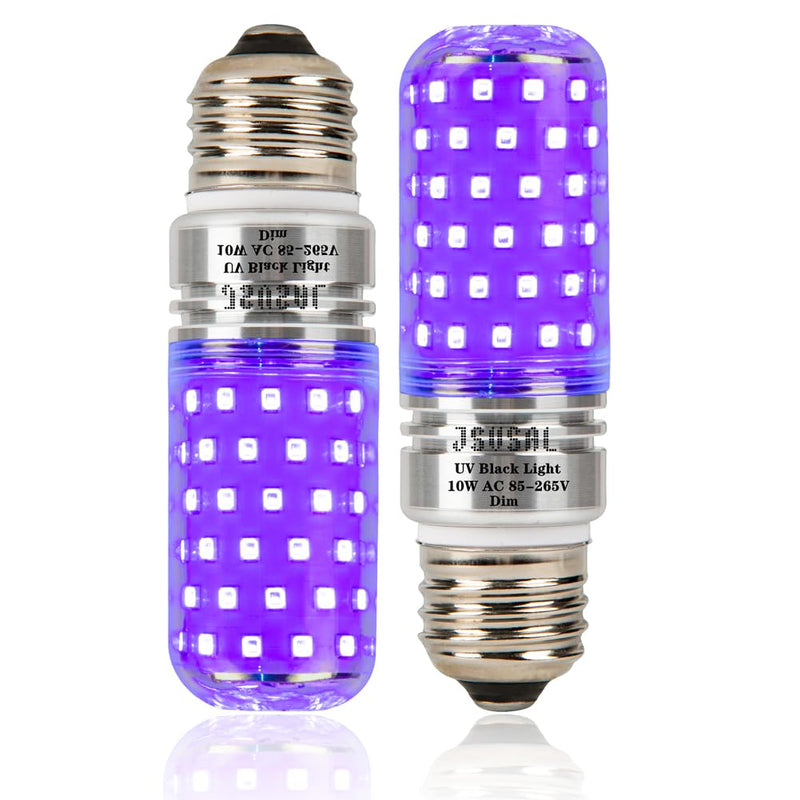 LED Black Light Bulb, AC 85-265V E26 Medium Base,Dimmable,2-Pack | 10W,Wavelength 395-400nm,Glow in The Dark for Body Art Paint, Fluorescent Poster, Neon Glow Party,Holiday Decorations 2