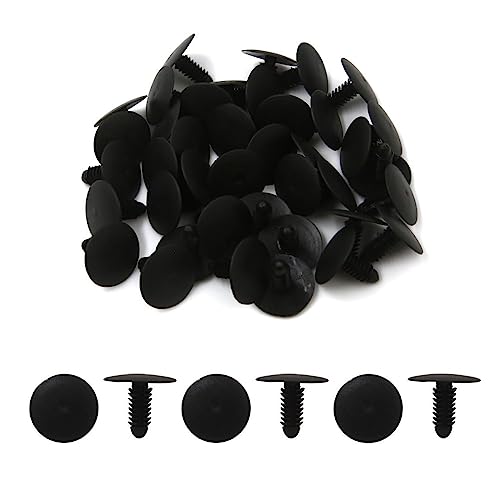 40Pcs 6mm Hole Dia 25mm Head Plastic Rivets Fastener Push Clips for Car