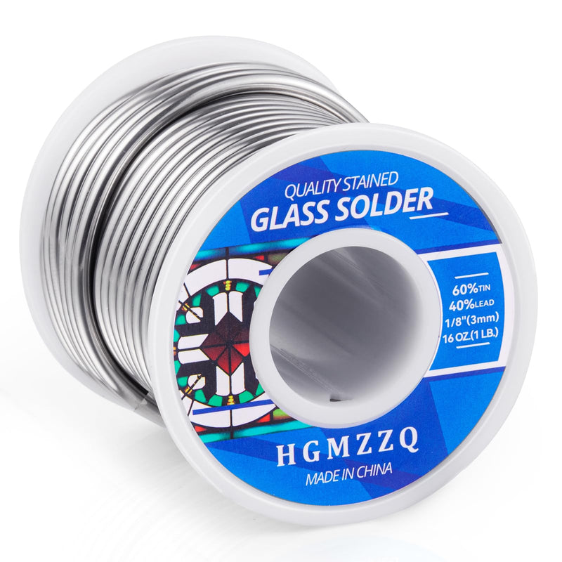 60/40 solder for stained glass,Industrial grade Solder for Glass Artisans,Dia 3mm (0.125") 1LB(1) 1