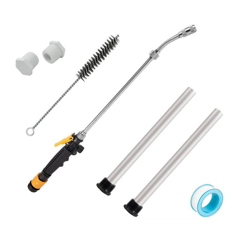 RV Water Heater Anode, Hot Water Heater Flush Wand and Stainless Steel Brush Kit for Cleaning Sediment-9.26"L x 3/4" NPT Thread Magnesium Rod for Suburban and Mor-Flo, Camper Water Tank Rinser 7 Pcs Anode Rod Cleaning Kit