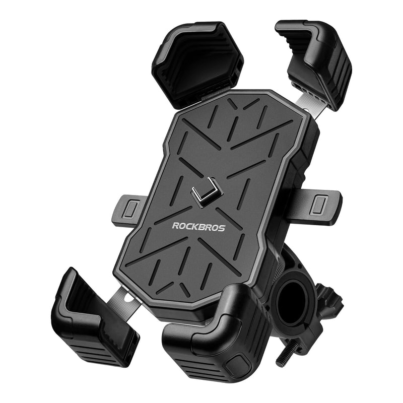 ROCKBROS Bike Phone Holder Mount for 4.5''-7.1'' Phones, Quick Release Handlebar Clamp, 360 Rotatable Motorcycle Mount Handlebar Mount Black