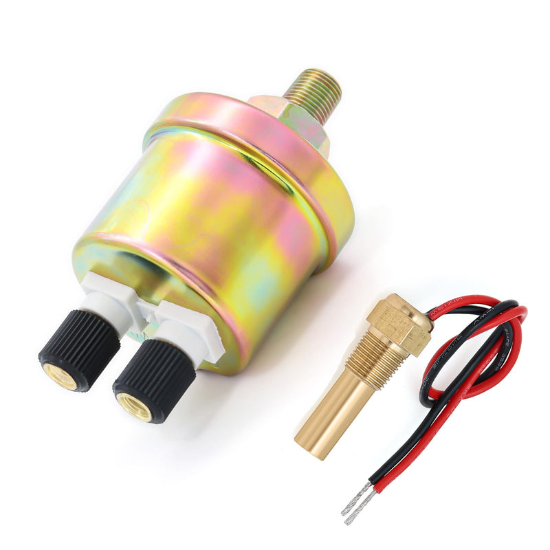 ARTILAURA 1/8NPT 0-150PSI Oil Pressure Sensor and 1/8NPT Water Temperature Sender Sending Unit