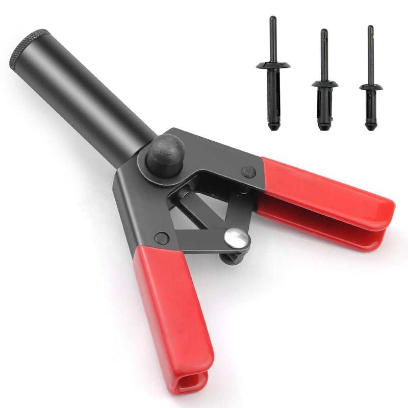 Rivet Gun Set with 3 Sizes Nylon Blind Rivets, 30 Pieces, Hand Riveter Suitable for Automotive and More 1