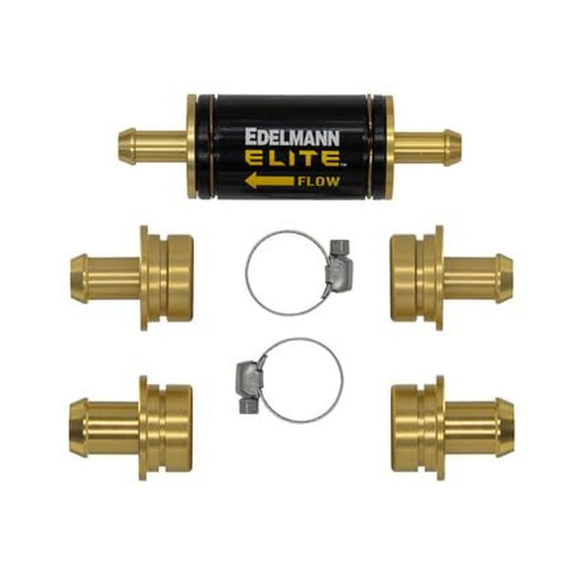  [AUSTRALIA] - Edelmann Elite Premium Universal Power Steering Filter 70699 - Premium Universal Power Steering Filter, Dual Filtration System, High Capacity Stainless Steel, ⅜”, ½”, ⅝”, Black