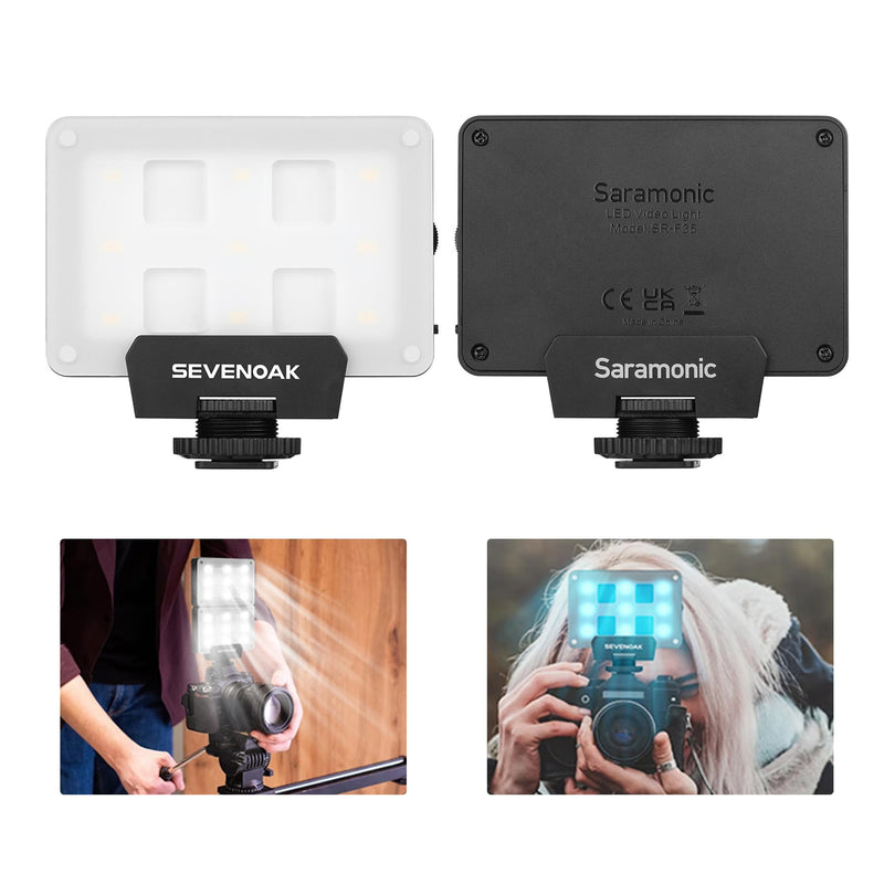 Sevenoak SK-L3 RGB Video Light, Built-in 1800mAh Rechargeable Battery for Professional DSLR Cameras, Photo Video, 9 Lamp LED Camera Light 4 Full Colors, CRI≥95 5500-6000K LED Video Light Panel (Black)