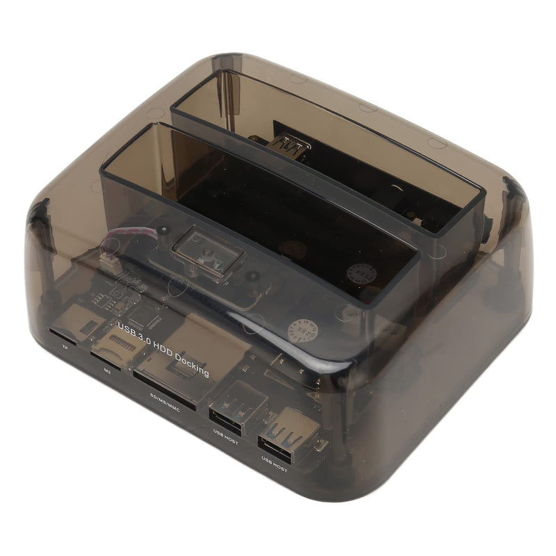 USB 3.0 to SATA IDE Bay Docking Station for 2.5 or 3.5in HDD SSD, Support 20TB, Hot Swap, Offline Clone, Tool Installation (US Plug)