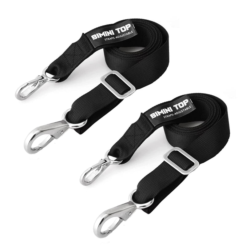 Boat Adjustable Bimini Top Straps,Boats Awning Webbing Strap with Stainless Stee Snap Loops Adjustable from 24" - 60",Bimini Top Hardware,Marine Nylon Top Straps,Boat Awning Hardware 2PCS