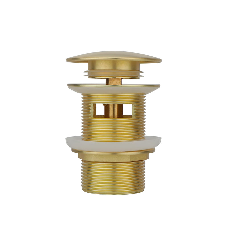 Brass Freestanding Tub Drain, Pop Up Freestanding Tub Drain Plug, Fits Most Freestanding Tub Drain Kits (Brushed Gold) Brushed Gold