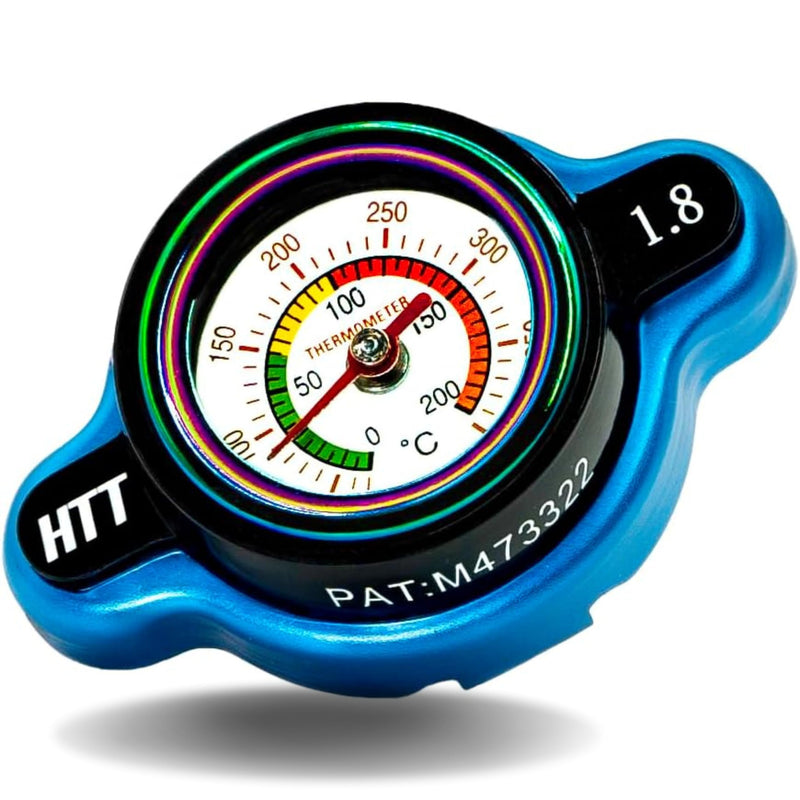 WhaleFlame High-Pressure Radiator Cap with Temperature Gauge 1.8 Bar(25.6psi), Real-Time Temp Monitoring Prevent Motorcycle/ATV Leaks, Compatible with Yamaha, Honda, Suzuki, Kawasaki (J1- Royal Blue) J1-Royal Blue