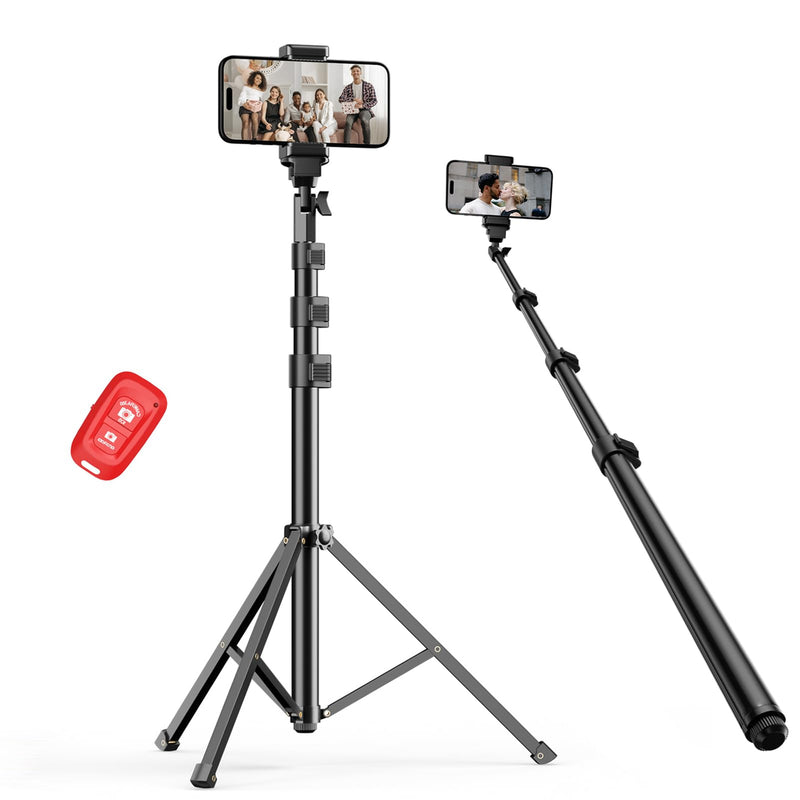 EMART 52’’ Tripod for iphone, Adjustable Cell Phone Travel Tripod Stand with Remote for Video Recording, Flexible Smartphone Selfie Stand for Camera Ring Light Filming