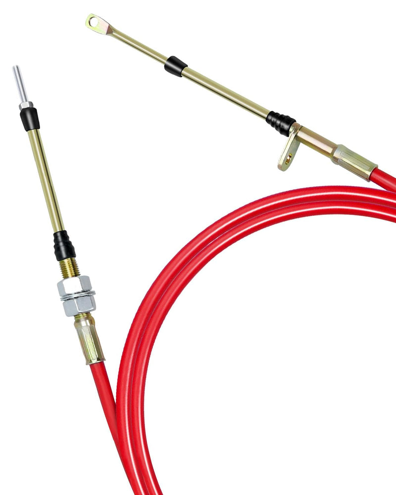 80833 Shifter Cable Fit for B&M Transmission Shift Lever with Eyelet End, 5ft Long Automatic Transmission Shifter Cable AF72-1002 BMM-80833 0.375 Inch Outer Diameter Red Replace 80605