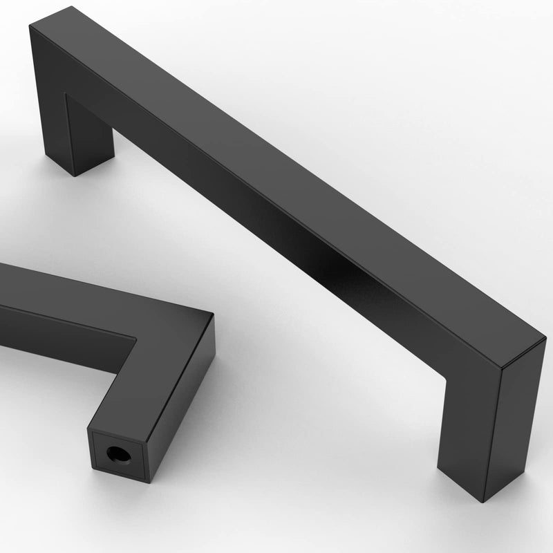 Asidrama 10 Pack 5 Inch(128mm) Matte Black Kitchen Cabinet Handles, Stainless Steel Cabinet Pulls Kitchen Cabinet Hardware for Cupboard Drawer Handles Dresser Pulls 5" Hole Center(128mm) Pull